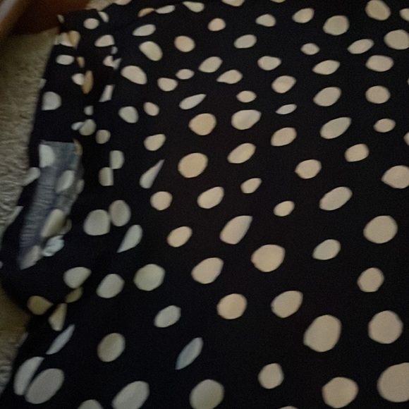 Loft navy blue and white polka dot blouse - Picture 3 of 4